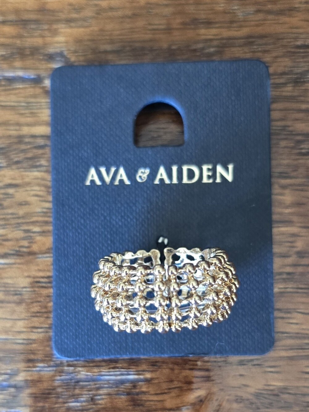 Ava & Aiden Gold Openwork Stretch Ring